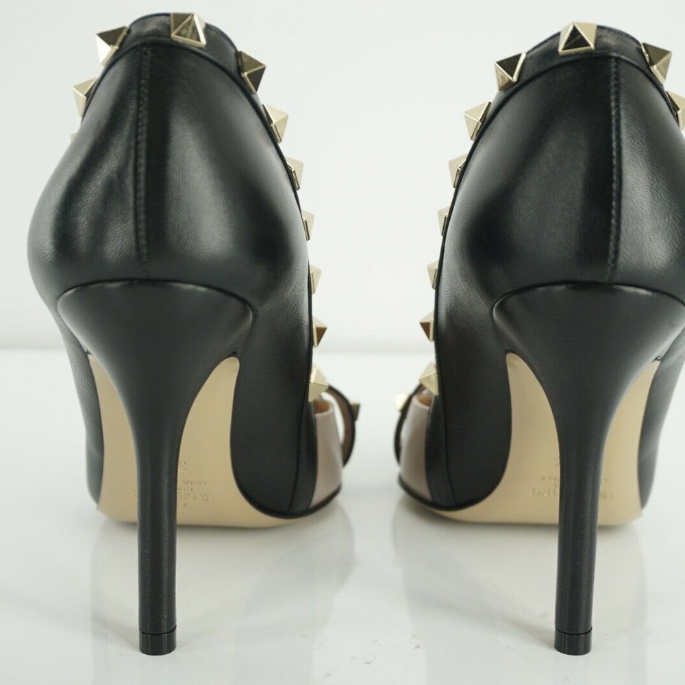 VALENTINO Leather Rockstud D'orsay Strappy Pumps - Picture 5 of 11